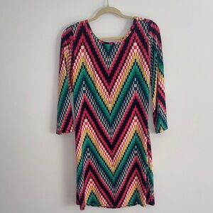 Trina Turk Colorful Zigzag Long Sleeve Dress